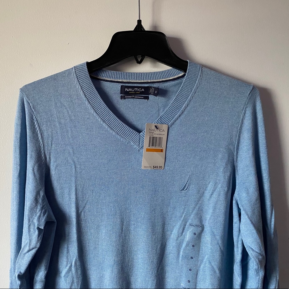 Nautica Men’s Sweater, Light Blue, S
